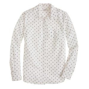 J Crew Perfect Fit Polka Dot Blouse